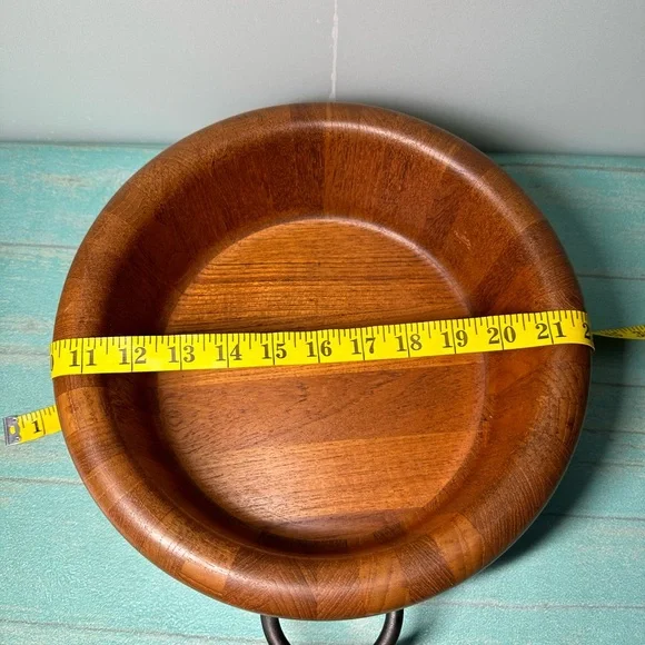 Digsmed Design Denmark Teak Wooden Salad/Serving Bowl with Iron Handles